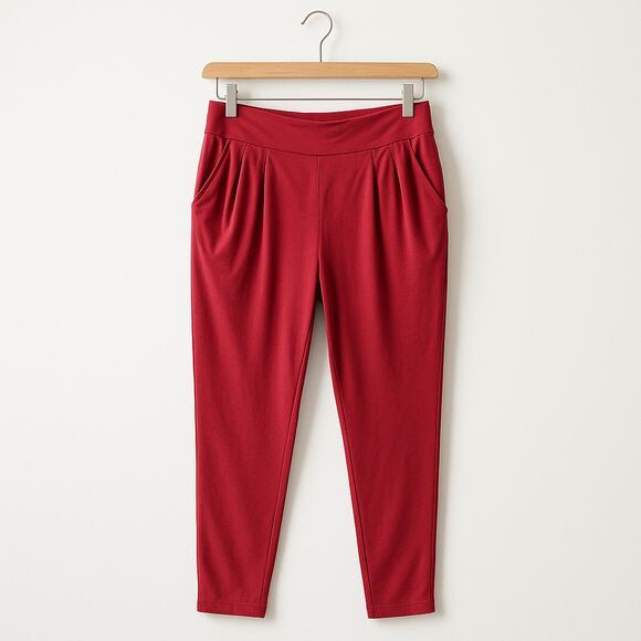 Free People Slouchy Draped Modal Jogger Pants – Cherry Red – Women's Size L - Picture 1 of 10
